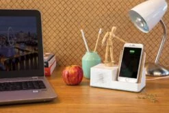 Birch 5W Wireless Charger Und Lautsprecher, Weiß -Leben Bedarfs Verkauf Werbeartikel Birch 5W Wireless Charger und Lautsprecher weiss 882468389 9