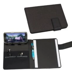 DIN A5 Notizbuch Mit Integr. Powerbank Und LED