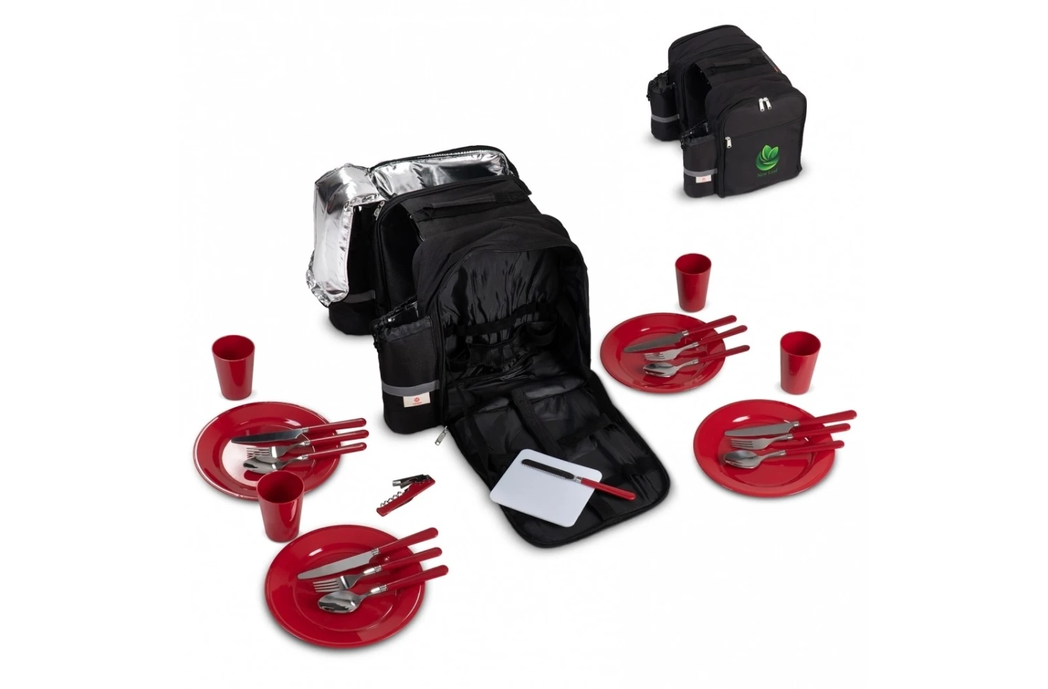 Doppel-Picknick-Fahrradtasche, Schwarz 2 Doppel-Picknick-Fahrradtasche, Schwarz – Bild 2