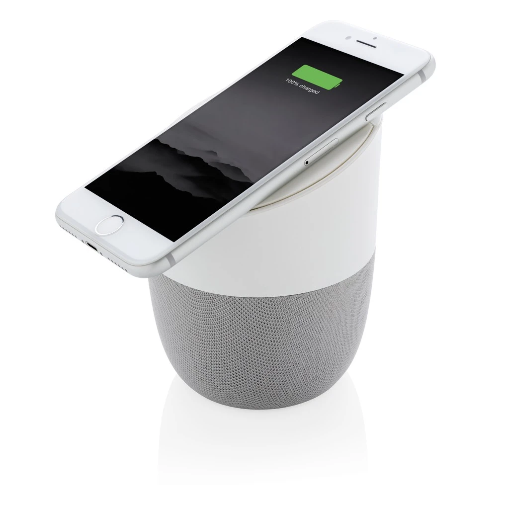 Home-Lautsprecher Und Wireless-Charger, Weiß 2 Home-Lautsprecher Und Wireless-Charger, Weiß – Bild 2