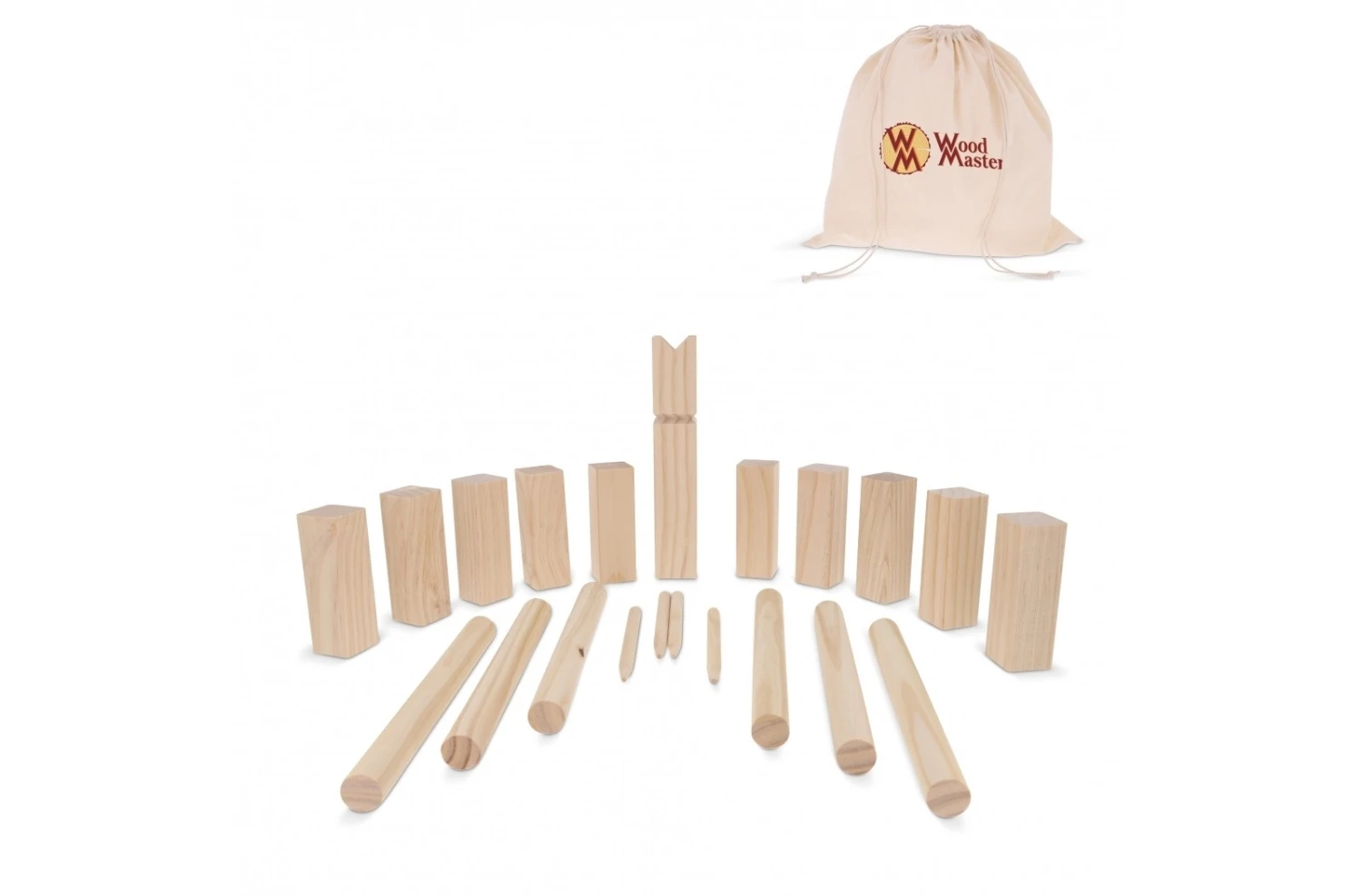 Kubb Spiel Aus Holz Mit Beutel, Holz 2 Kubb Spiel Aus Holz Mit Beutel, Holz – Bild 2