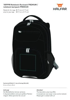 Notebook-Rucksack PREMIUM -Leben Bedarfs Verkauf Werbeartikel Notebook Rucksack PREMIUM 891386281 5