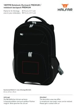 Notebook-Rucksack PREMIUM -Leben Bedarfs Verkauf Werbeartikel Notebook Rucksack PREMIUM 891386281 6