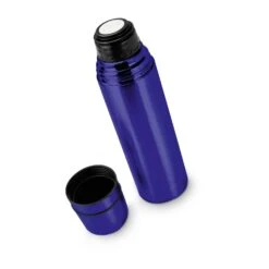 ROMINOX® Isolierkanne // Cup In Cup - Mit 2 Deckeln - Blau -Leben Bedarfs Verkauf Werbeartikel ROMINOXr Isolierkanne Cup in Cup mit 2 Deckeln blau 886533792 1