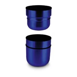 ROMINOX® Isolierkanne // Cup In Cup - Mit 2 Deckeln - Blau -Leben Bedarfs Verkauf Werbeartikel ROMINOXr Isolierkanne Cup in Cup mit 2 Deckeln blau 886533792 2