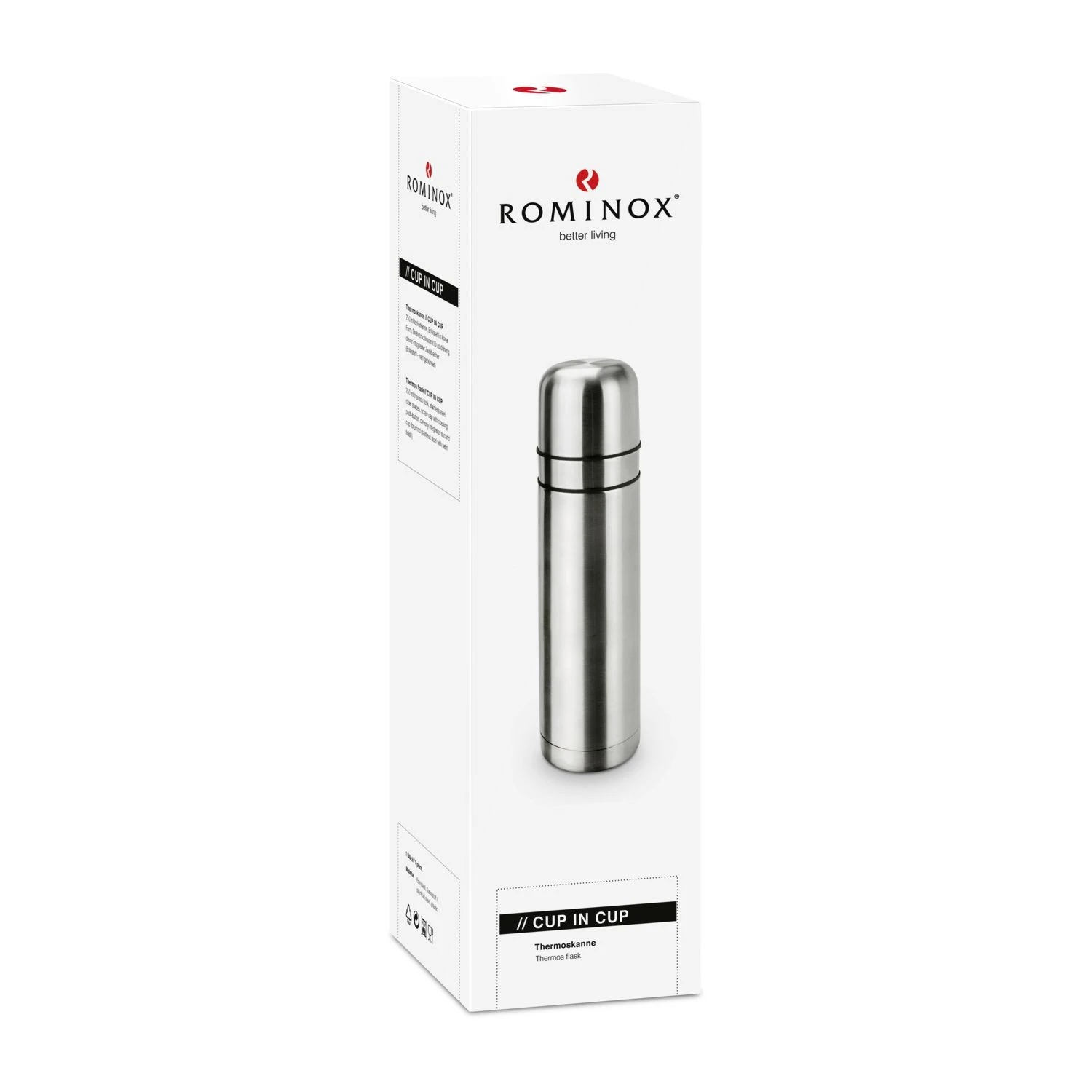 ROMINOX® Isolierkanne // Cup In Cup - Mit 2 Deckeln - Silber 4 ROMINOX® Isolierkanne // Cup In Cup - Mit 2 Deckeln - Silber – Bild 4