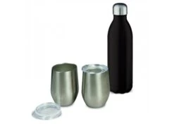 Swing-Set – Isoliersflasche Swing Mit 2 Isolierbechern -Leben Bedarfs Verkauf Werbeartikel Swing Set – Isoliersflasche Swing mit 2 Isolierbechern Silber Schwarz 550.202818