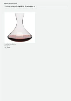 Vanilla Season® AKAROA Glasdekanter -Leben Bedarfs Verkauf Werbeartikel Vanilla Seasonr AKAROA Glasdekanter 9182467422 3