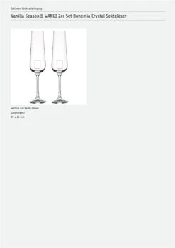 Vanilla Season® WANGI Sektgläser -Leben Bedarfs Verkauf Werbeartikel Vanilla Seasonr WANGI Sektglaser 9182467288 3